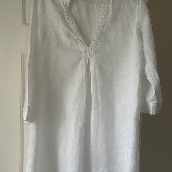 NWOT Garnet Hill 100% linen white beach dress size small - Picture 3 of 7